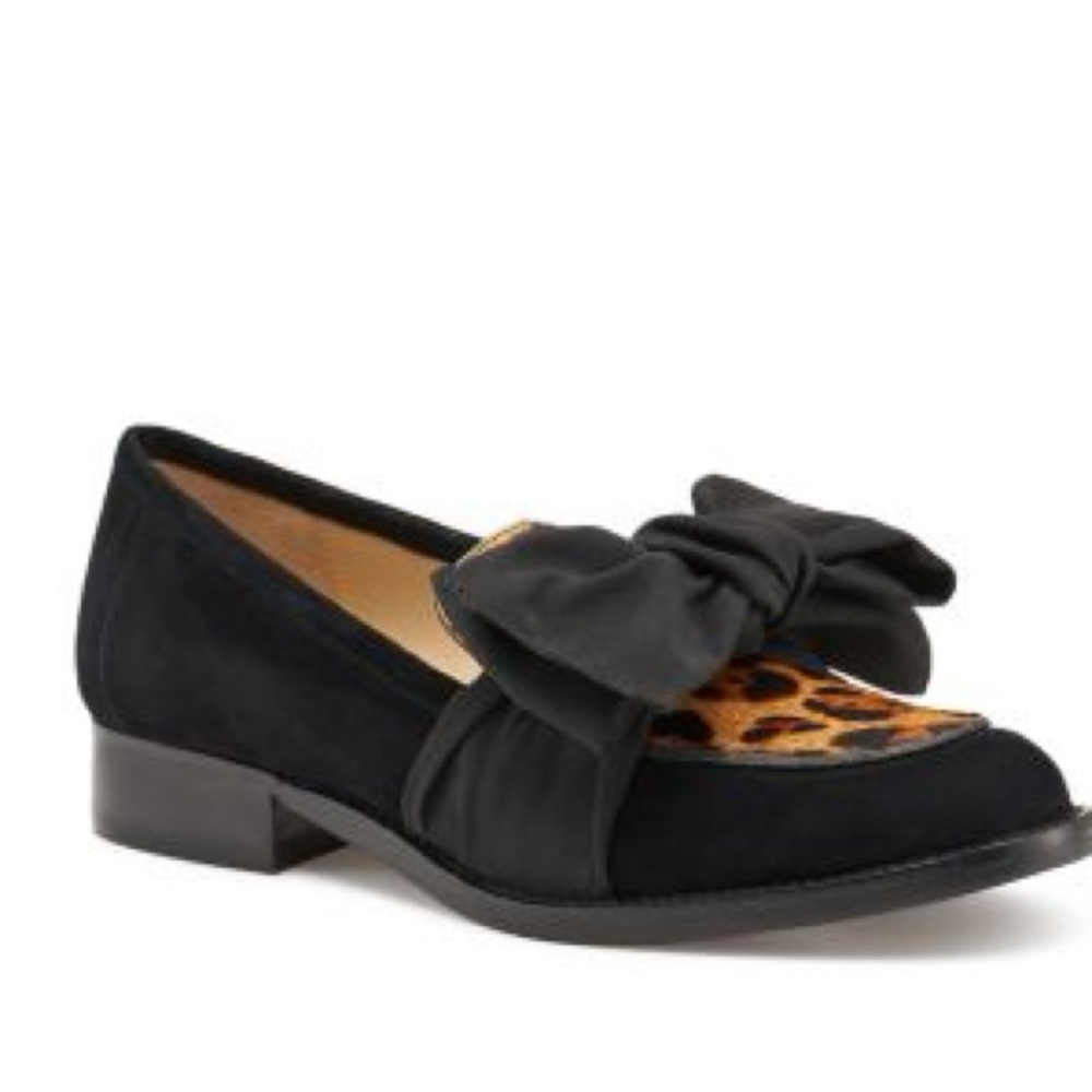 Botkier Violet Leather & Calf Hair Loafers Size